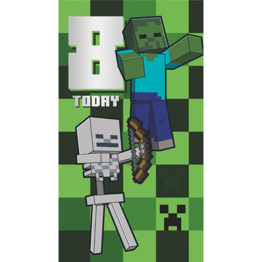 Picture of 8 TODAY MINECRAFT BIRTHDAY CARD